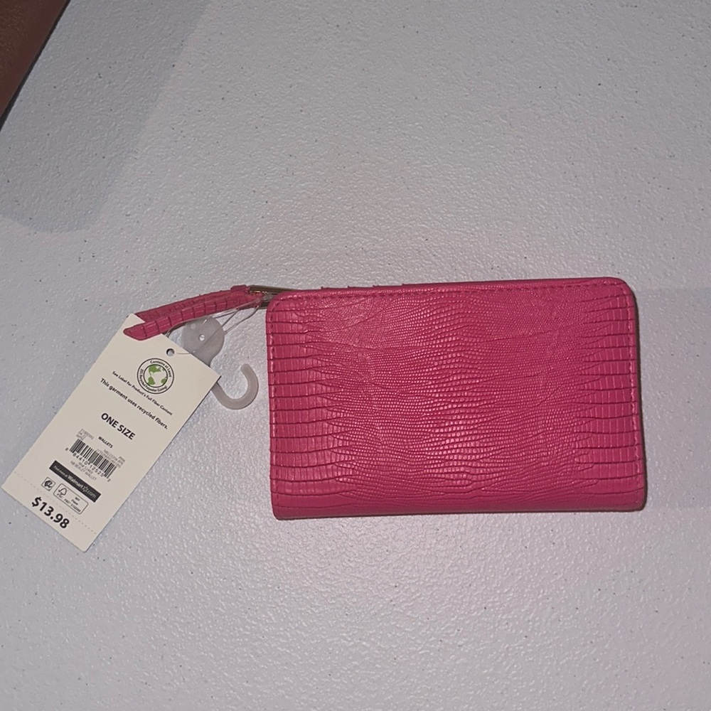 Pink wristlet wallet